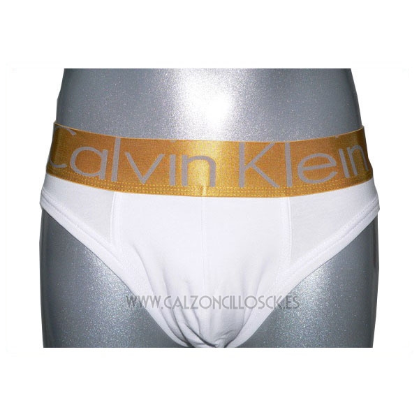 Slip Calvin Klein Hombre Steel Dolado Blanco Baratos